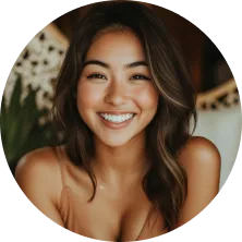 A woman with a smile on her face.