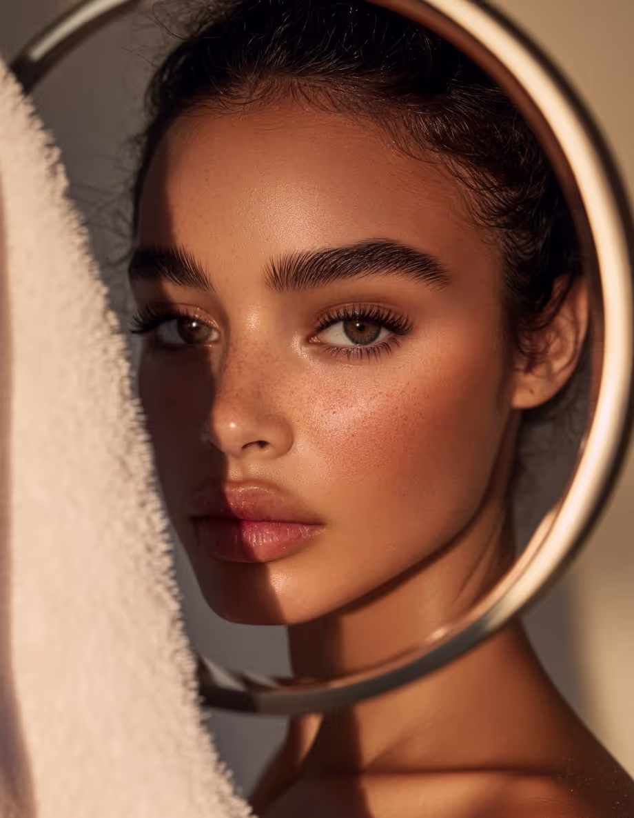 Professional retouch applied to maintain natural beauty.